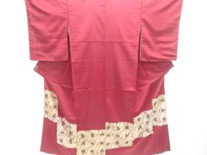 大正ロマン　刷毛目模様織り出しお召着物